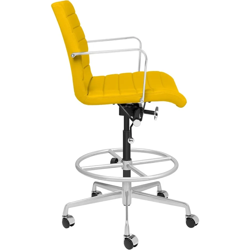 ergonomic ribbed drafting chair for standing desks - commercial grade, height adjustable