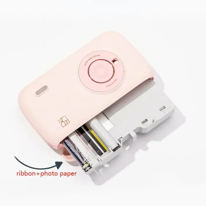 GlowMartHPRT Smartphone Sublimation Photo Printer CP2100 Mini Small DIY Share with 40 Sheets of Photo Paper 800mAh Battery