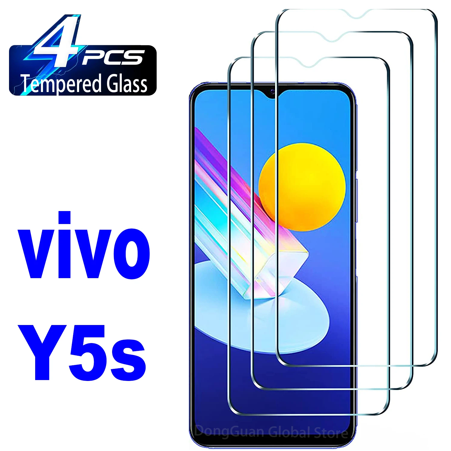 2/4Pcs Tempered Glass For VIVO Y5s Screen Protector Glass Film 2 4pcs screen protector glass for vivo y21s y21 y21t y21e y21a y21g tempered glass film