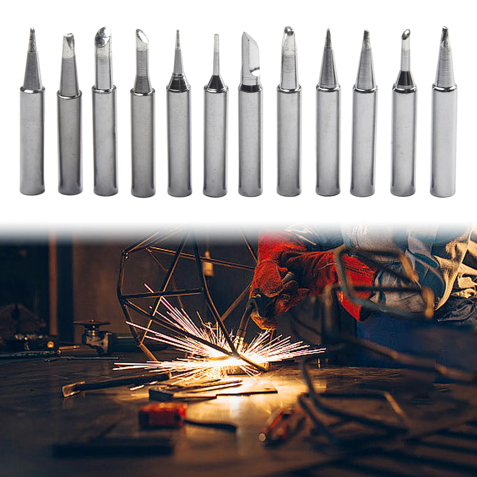 

12pcs Soldering Iron Tips 900M-T Welding Station Tools I B C D K For 936 937 938 Solder Iron Rework Station Repair Welding Tool