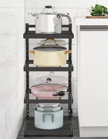 Kitchen Sink Storage Rack Multi-Layer Cooker Storage Rack For Home Stovetop Cabinets Adjustable Pot Rack 2