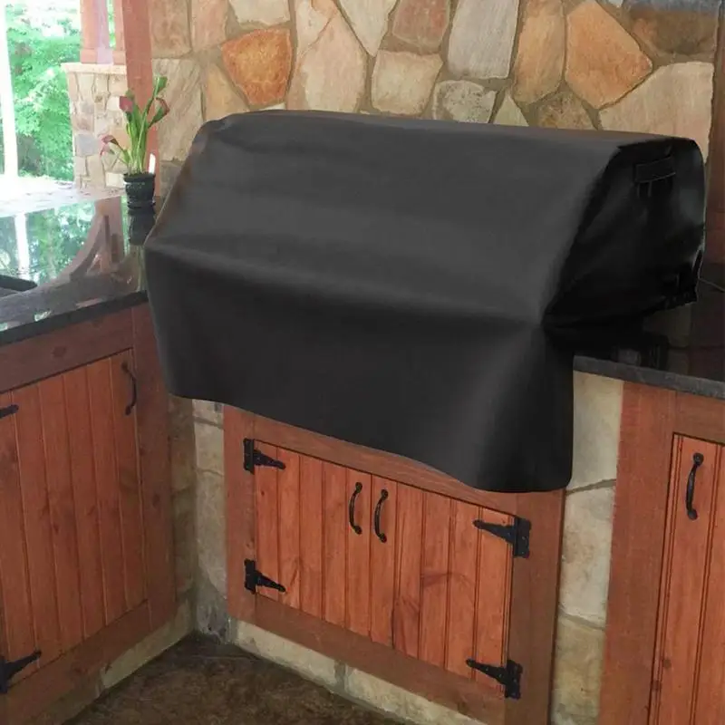 Waterproof Windproof Grill Covers For Built-In Barbecue Grill Top With Coating Outdoor BBQ Top Protect Supplies