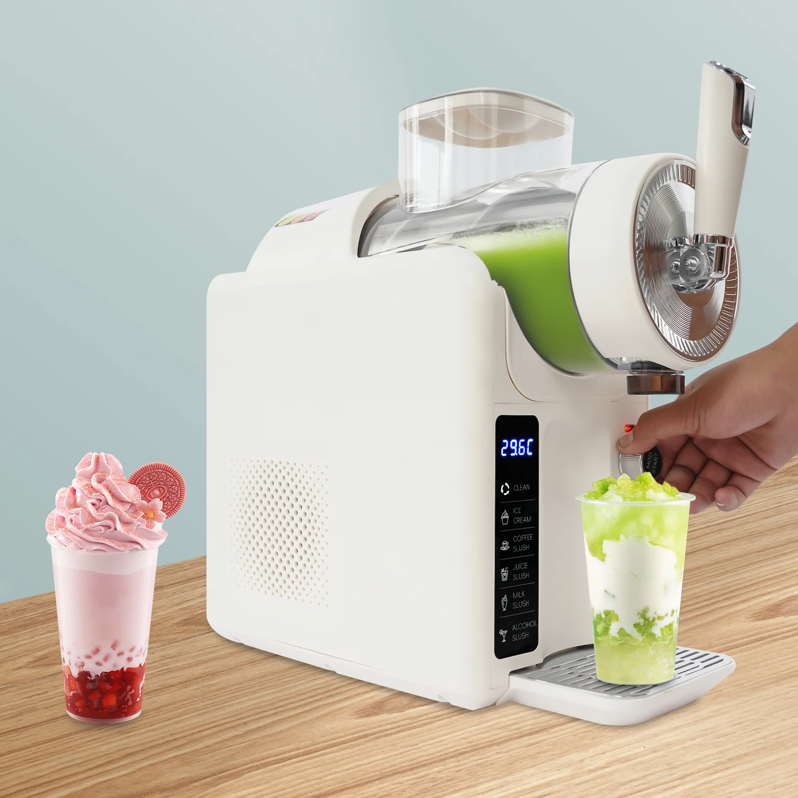 Frozen Dink Machine with 5 Modes Shaved Ince Machine for Home Self-Cleaning 0.48Gal Capacity for Milkshake Ice Cream