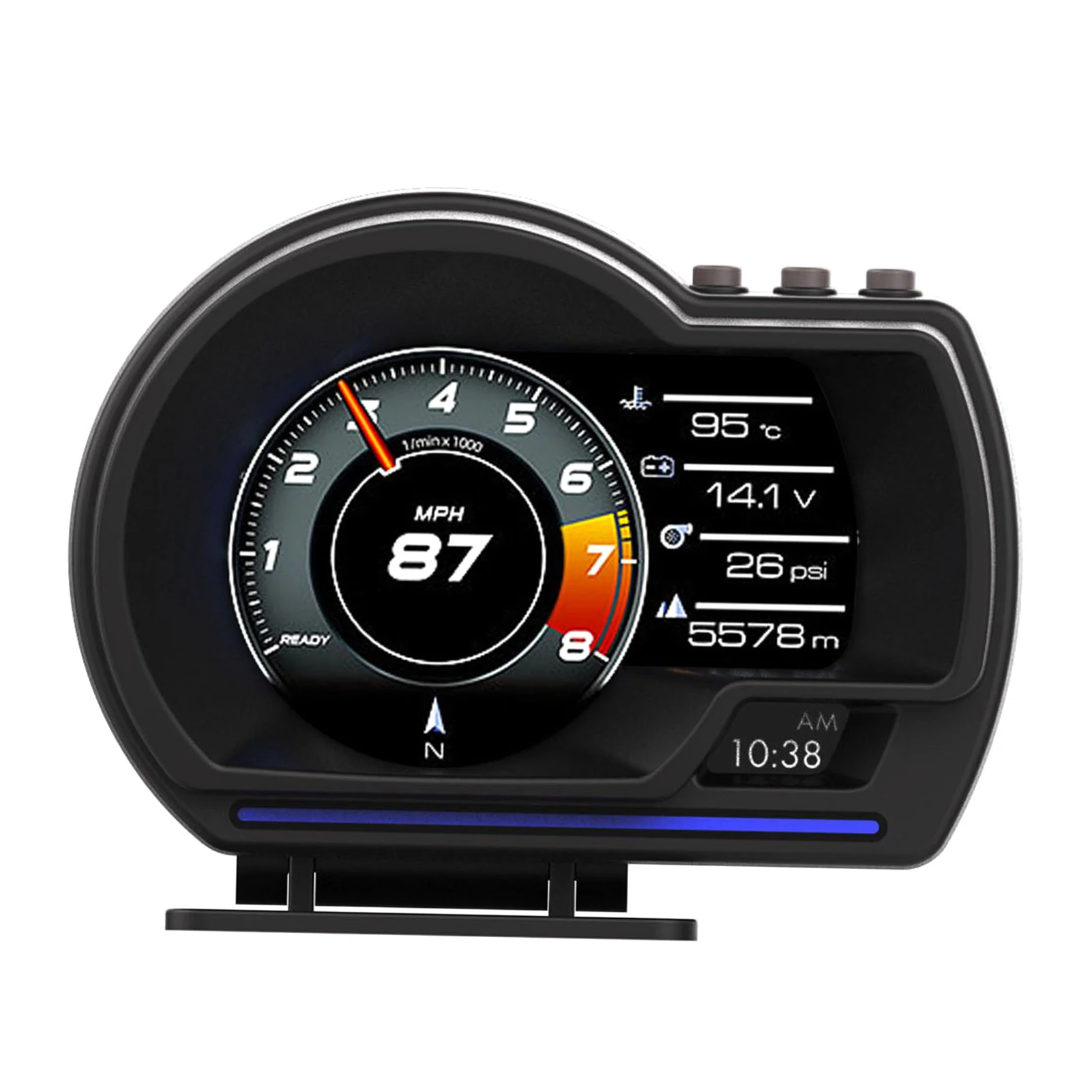 Display Head up per auto, misuratore intelligente OBDII + GPS Tachimetro ad alta definizione Strumento diagnostico per auto Eliminazione del codice di guasto OBD - Image 3