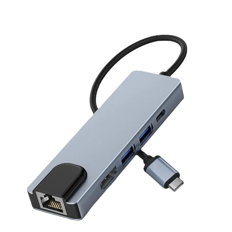 

8 in 1 USB 3.0 Hub For Laptop Adapter PC Computer PD Charge 8 Ports Dock Station RJ45 HDMI TF/SD Card Notebook Type-C Splitter