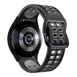 No Gaps Sport Silicone Band - Universal Smartwatch Strap Bracelet - 4 classic 46mm 42mm (Balck gray)