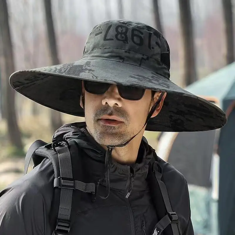 Summer Men Outdoor Sun Hat Folding Buckle