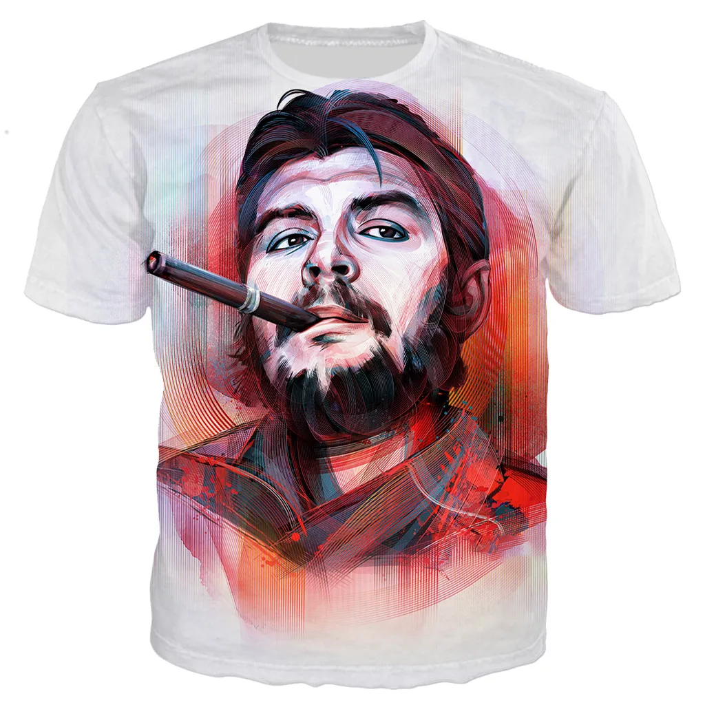 T-shirt Graphique 3D Che Guevara Homme - Multicolore, Polyester, Neuf Avec étiquettes, Style Harajuku