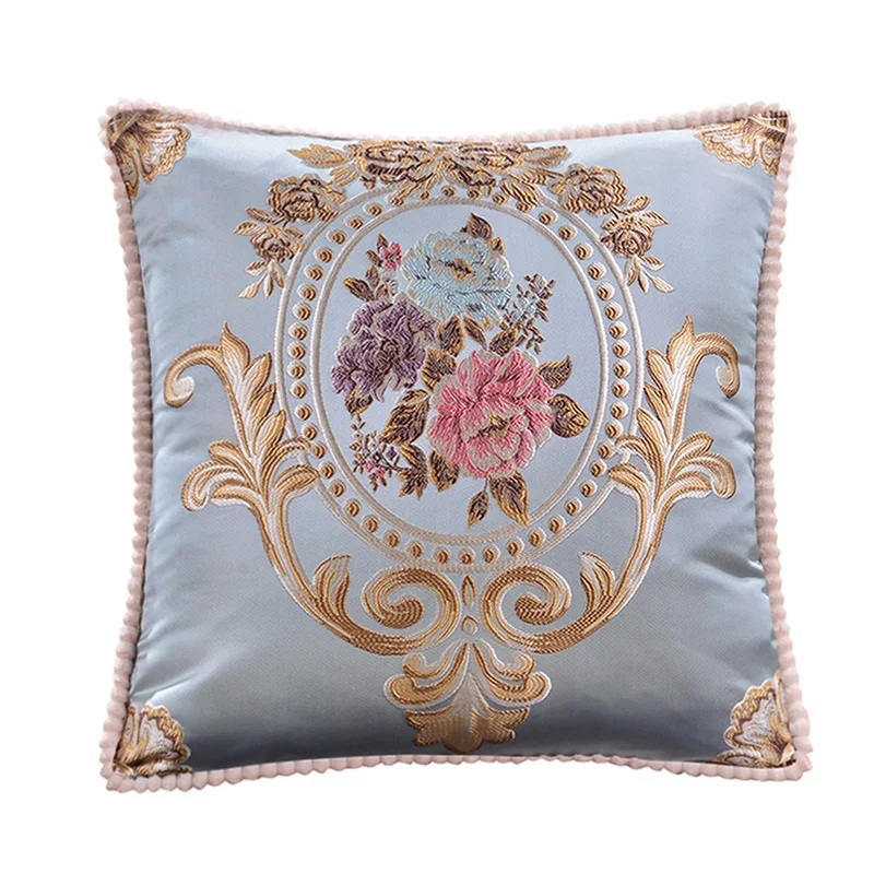 Sky Blue Design 1 floral embroidered cover