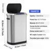 13 Gallon Smart Automatic Trash Can with Lid, Stainless Steel Thickened Body & Super Mute Sensor Lid with 30 Count Garbage Bags 3