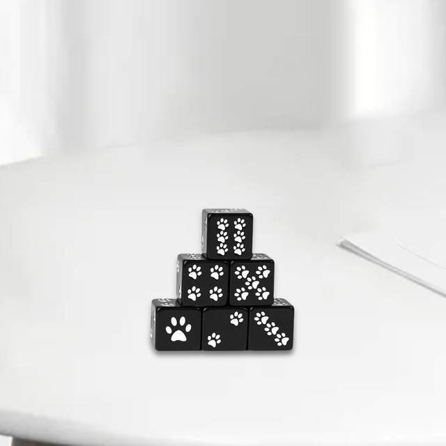 6x Resin Dices Set Portable Cute Pattern Dice Game Set for Entertainment Family Gathering Wedding Party Supplies Table Board