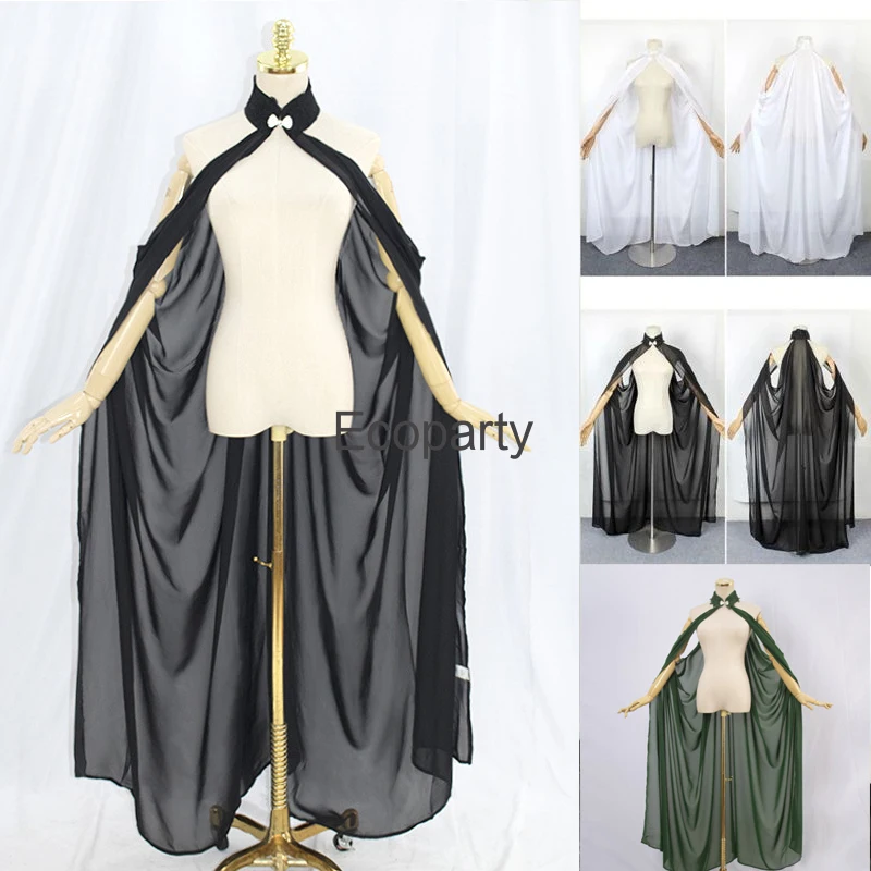 

Women's Medieval Fairy Shawl Cape Black White Chiffon Gothic Wicca Robe Retro Victorian Dress Cloak Halloween Costume For Women