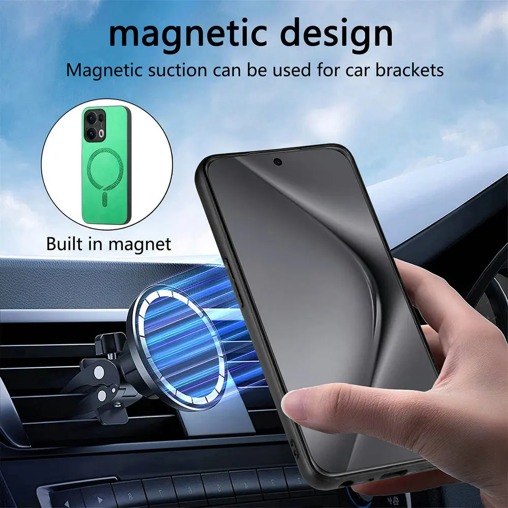 Leather Magnetic Wireless Charging Case
