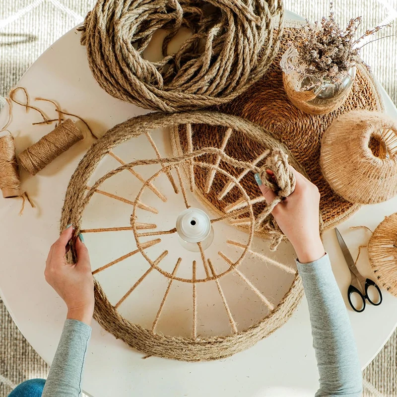 10Meters Natural Thick 6/8/10/12mm Jute Hemp Rope Strong String Craft Twine for DIY & Arts Crafts Packing Floristry Bundling, jute rope