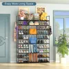 3 Row 10 Tier Large Shoe Rack Organizer for Closet Entryway, Metal Shoes Shelf Tall Vertical Stackable Shoe Stand 2