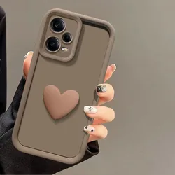 Heart-Shaped Silicone Camera Lens Protective Case for Redmi Note 12 5G (Coffee)