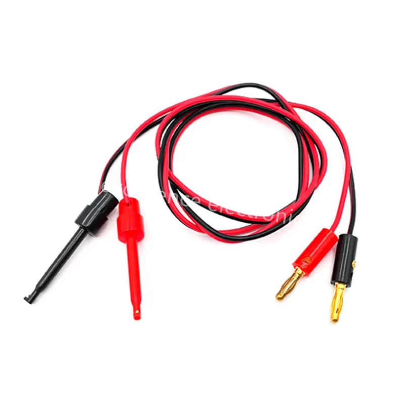 

1 Pair 4mm Banana Plug to Electric Hook Clip Test Lead Cable Gold Plated For Multimeter Test Leads Wire Connector Red Black