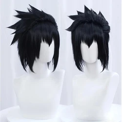 Sasuke Uchiha Black Anime Cosplay Wig - Short Heat - Resistant Synthetic Hair with Free Wig Cap - One Size (Wig  A)