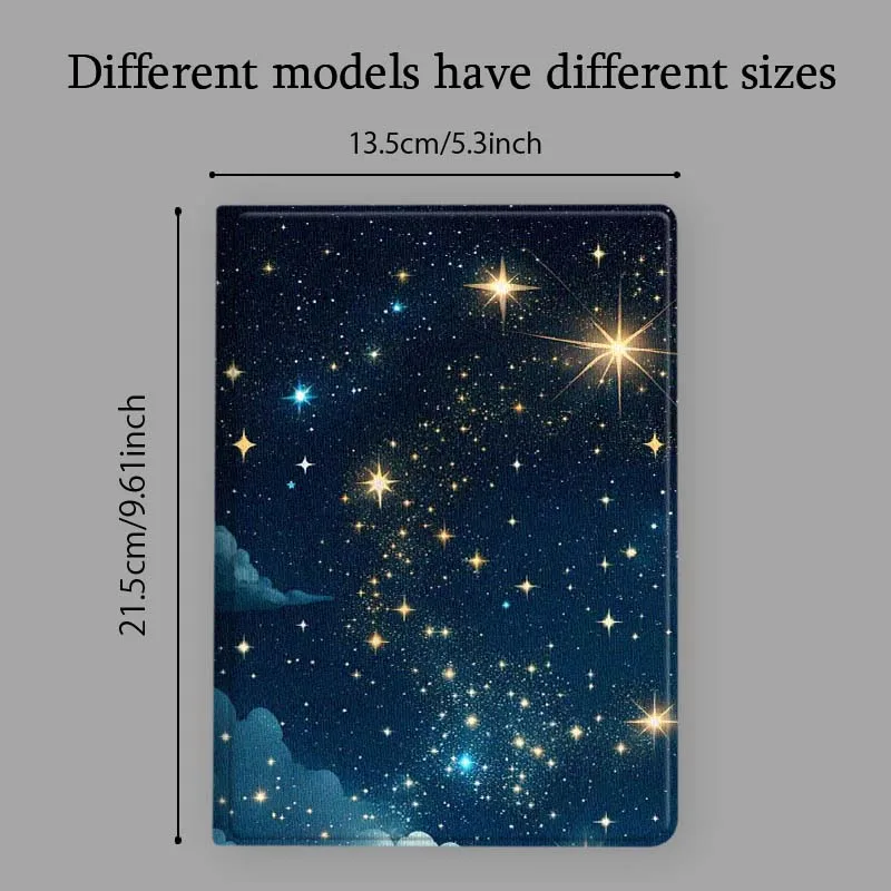 Cartoon Starry Night Sky Clouds Tablet Case