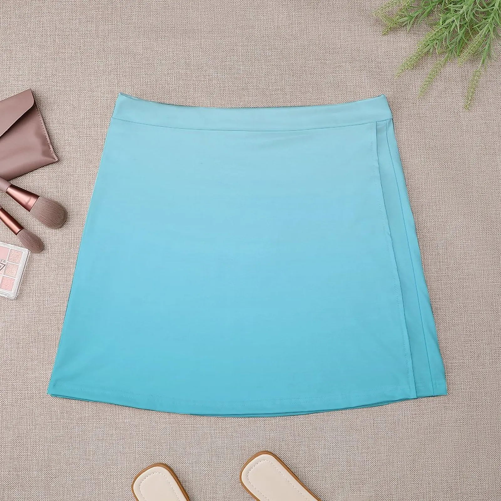 Elegant Soft Gradient Coloring - Aqua Blue Mini Skirt Women clothing Woman skirt