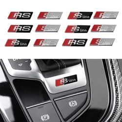2/4pcs Car Aluminium Emblem Steering Wheel Stickers Accessories For Audi S Line A3 A4 A5 A6 A7 A8 Q3 Q5 RS3 RS4 RS5 RS6 S3 S4 S5