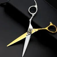2025 New Professional 6 inches Japan 440c Steel Hair Scissors Bull Head Haircut Thinning Barber Cut Shears Hairdressing Scissors