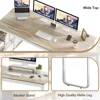 Desk with Drawers, 55 Inch L Shaped Computer Desk with Storage Shelves, Corner Desk with Removable Monitor Stand, Study 4