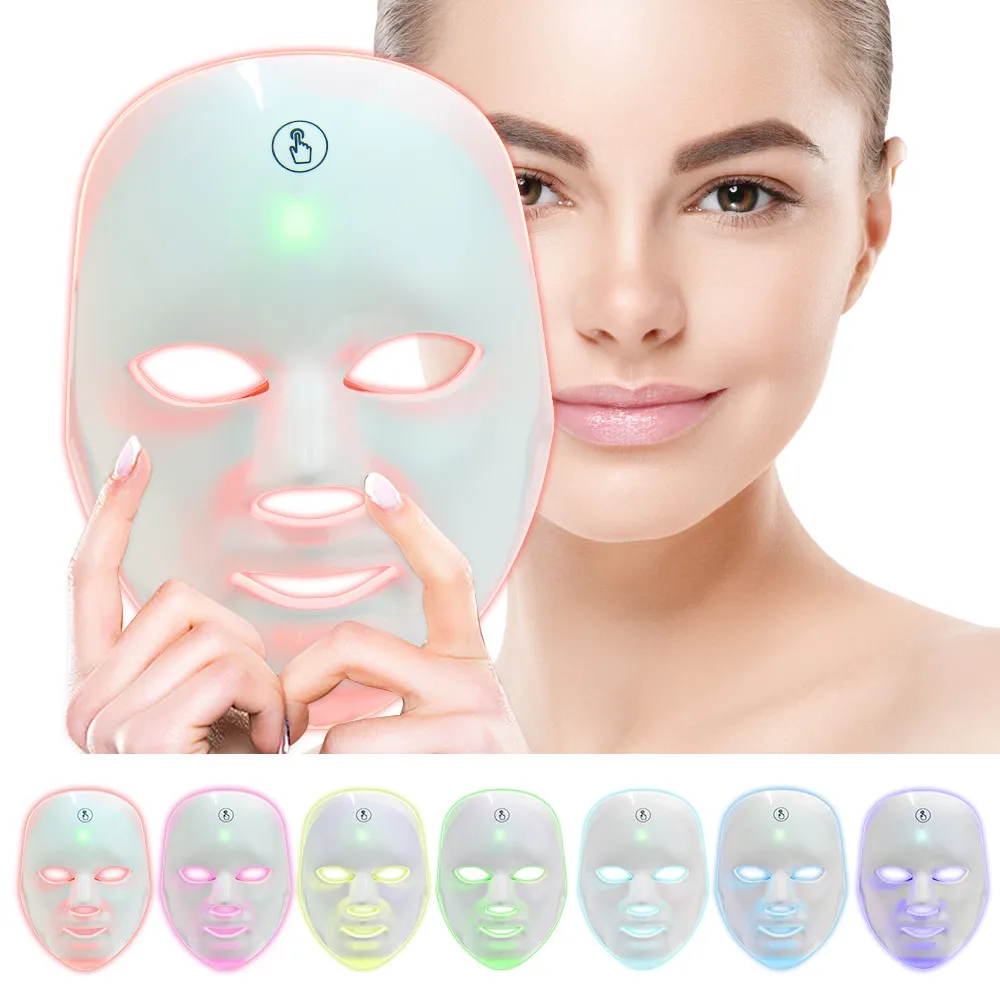 7colors Led Facial Mask Photon Therapy Skin Rejuvenation Anti Acne