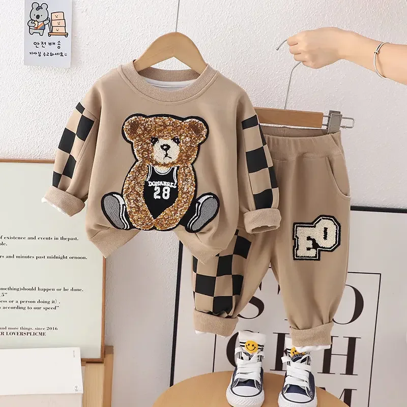 Kids Kids Clothes Children Cartoon Big Bear T-shirt Pants 2Pcs/Set
