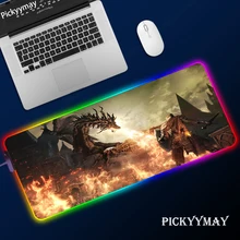 Large Office RGB LED Illumination Mouse Pad Mat Gamer Dark Souls Gaming Mousepad Keyboard Compute Anime Desk Mat For CSGO