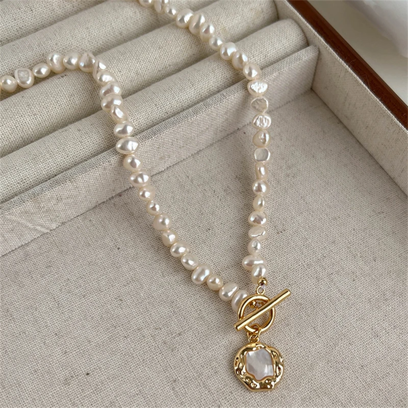Collier Perles Baroques De Culture – Chaîne Entrelacée – Argent
