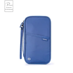 Deluxe Travel Passport Wallet and Organizer with Card Holder and Crossbody Strap (Blue)