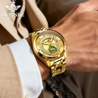Montres pour hommes OUPINKE en or véritable et jadéite, montres mécaniques de luxe haut de gamme originales pour homme, montre automatique japonaise pour homme 3320 2