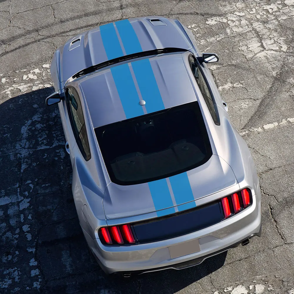 Für Ford Mustang GT500 GT350 GT 3 Stück Motorhaube Knochen Dach Heck Aufkleber Auto Vinyl Dekor Aufkleber Streifen Stil Kits Zubehör – Detail 5