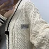 Limited Edition Folklore Cardigan Women Letter Patch Beige Knitted Cardigans with Star Embroidered Female Winter Autumn Sweaters 2