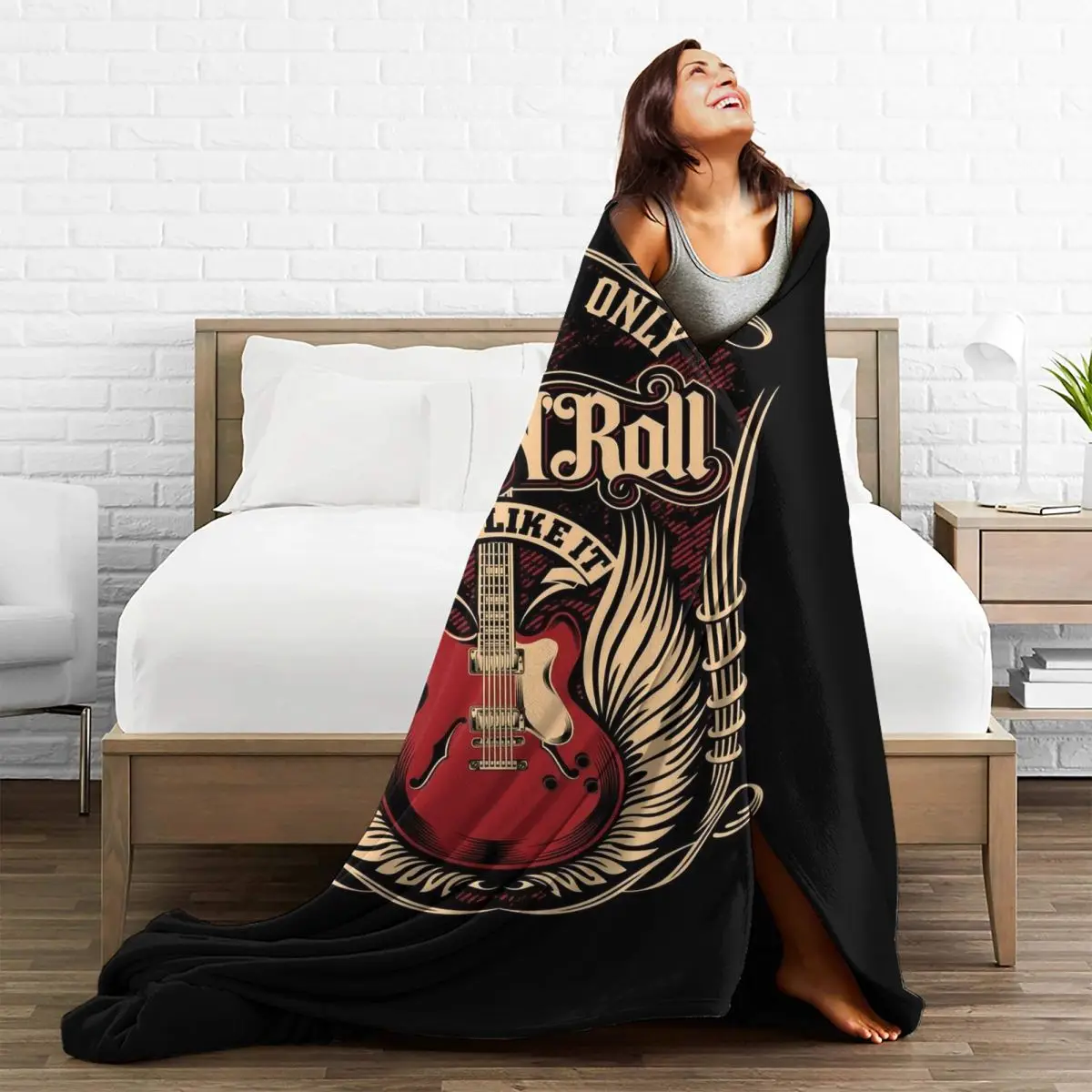 Rock And Roll Fleece Throw Blankets Heavy Metal Music Blankets for Bedding Outdoor Super Warm Quilt