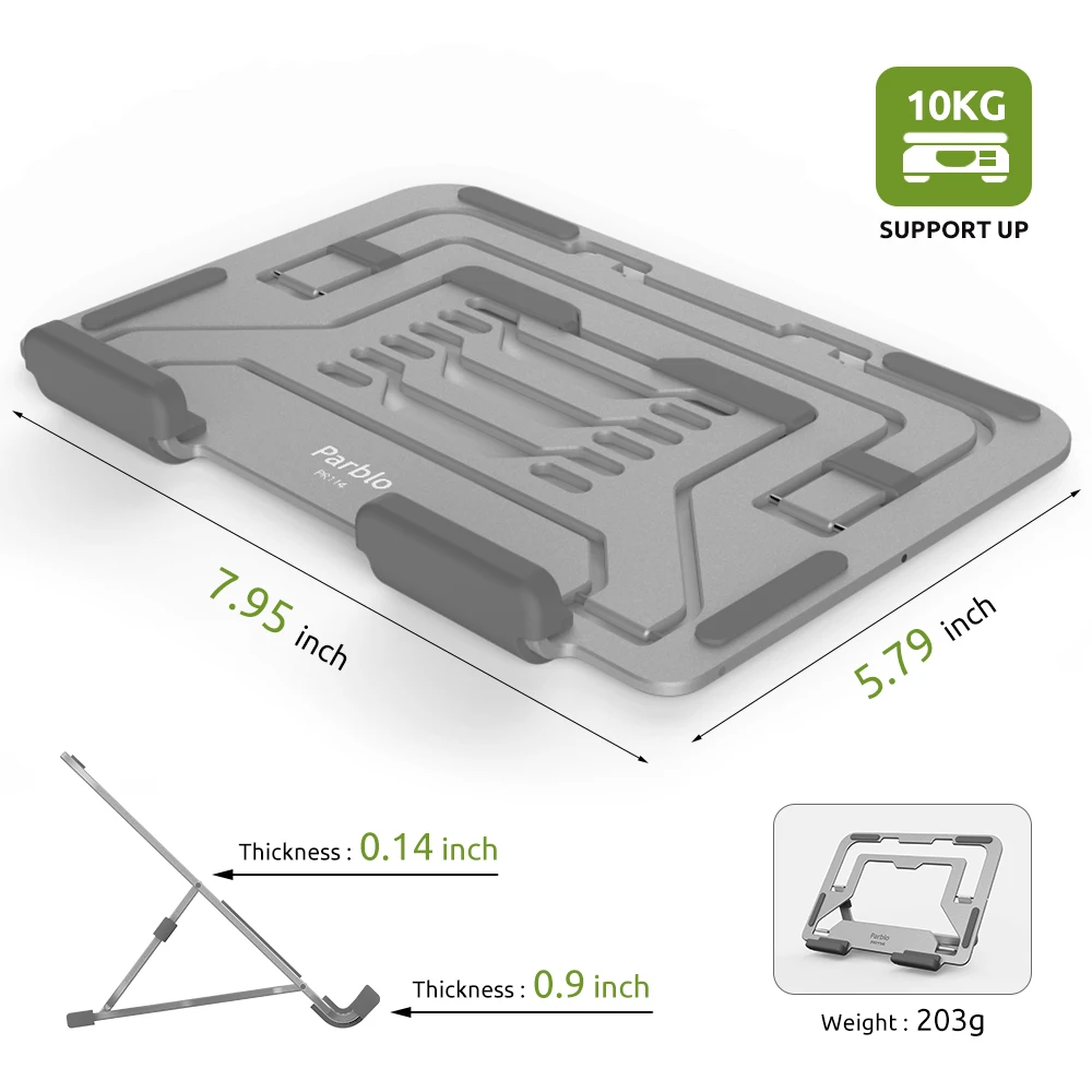 Parblo Pr114 Mesa de Metal Suporte do Telefone Móvel para Ipad Ajustável Universal Desktop Tablet Titular Samsung Xiaomi Almofada Huawei - Imagem 4