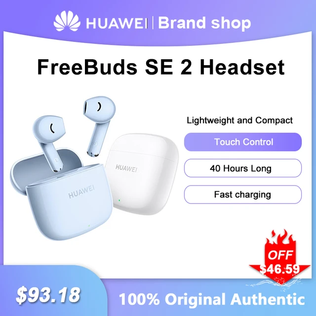 HUAWEI FreeBuds SE 2 Wireless Earbuds - 40Hour Battery Life Earphones -  Bluetooth in-Ear Headphones with IP54 Dust and Splash Resistant - Compact