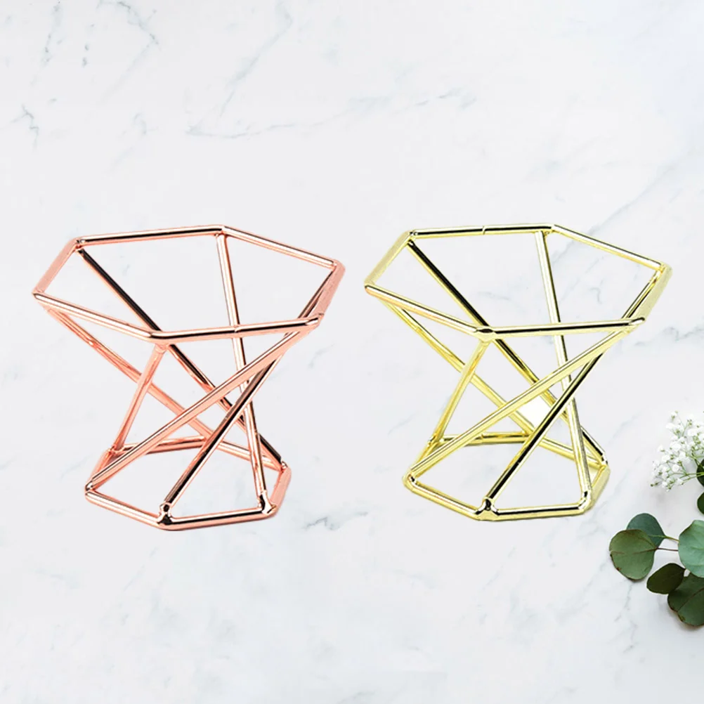 

2 Pcs Makeup Accessories Powder Puff Holder Support Tray Stainless Steel Storage Rack