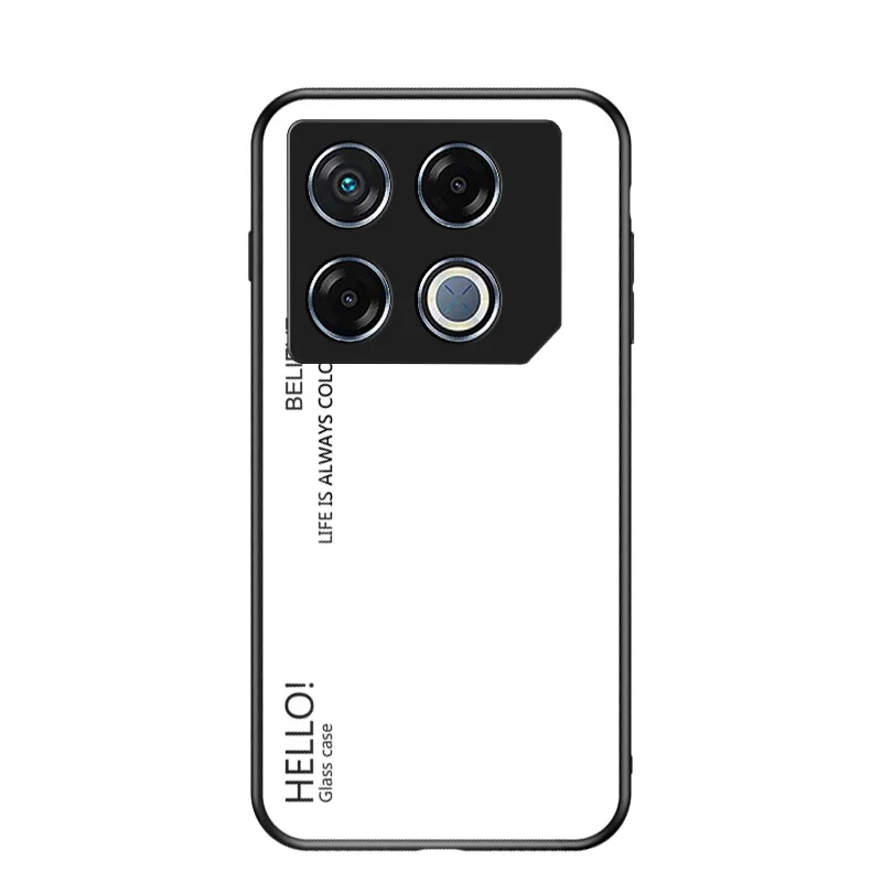 Gradient Shockproof Tempered Glass Hard Back Cover Case