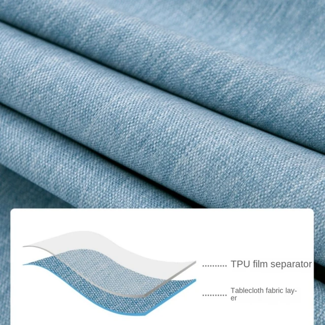 Large Round Tablecloth Solid Color Cotton Linen Waterproof Table Cloth Oil-Proof Table Cover for Kitchen Garden Restaurant 4