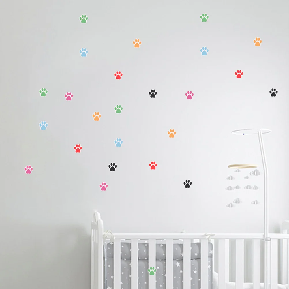 

6 Rolls Toys Dog Paw Print Stickers Shower Decal Decals Room Wall Coated Paper Child