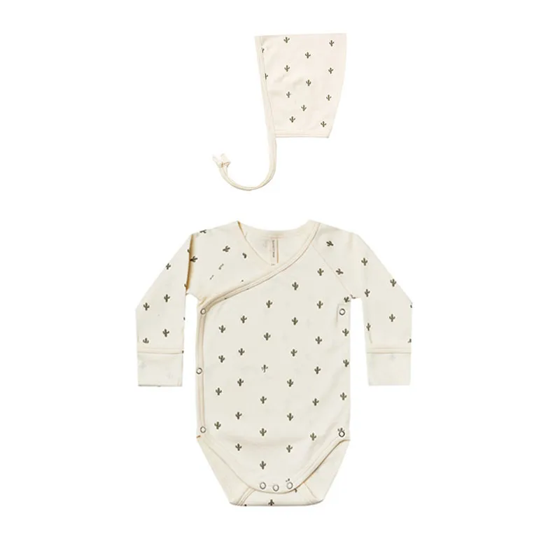 bamboo baby bodysuits	 EnkeliBB Baby Boy Girl Spring Romper and Pants Hat  Beautiful Moon and Cactus Pattern Long Sleeve Onesie Infant Spring Clothing Cute Infant Baby Girls Romper Baby Rompers