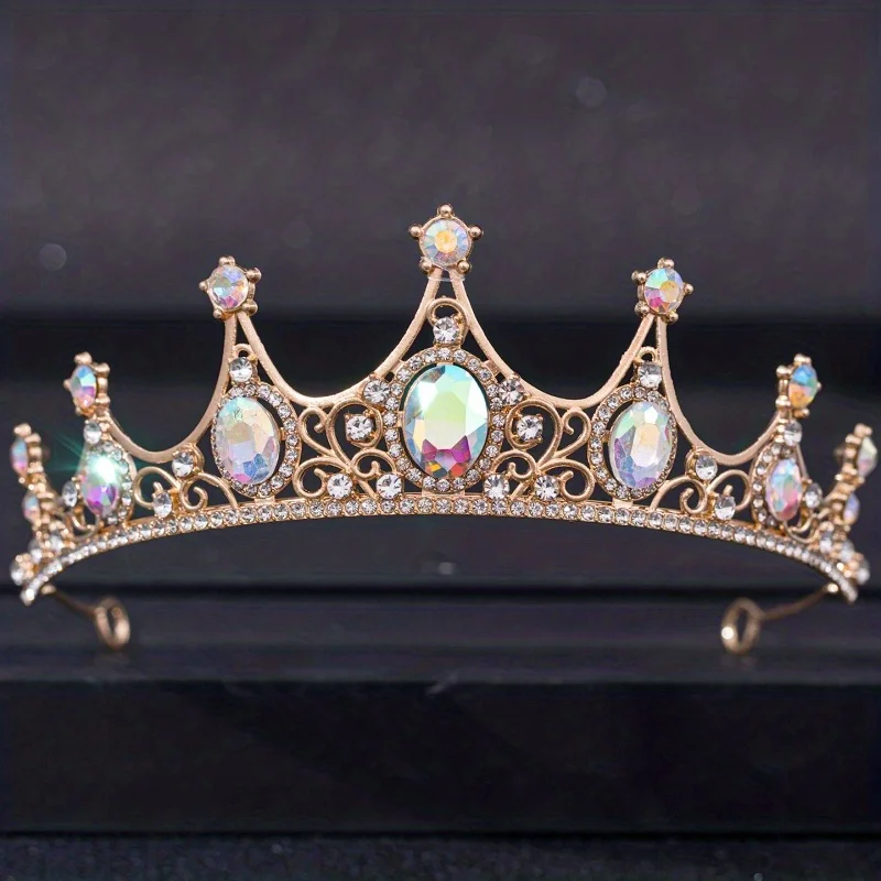 Barocke Kristall Tiaras und Kronen für Frauen Party Strass Prom Diadem Braut Hochzeit Haarschmuck Schmuck Krone Tiara – Detail 12