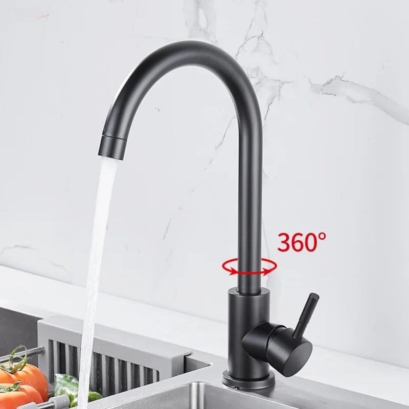 

Кухонный смеситель из нержавеющей стали, вращающийся кран для холодной и горячей воды, для мытья овощей, одна ручка