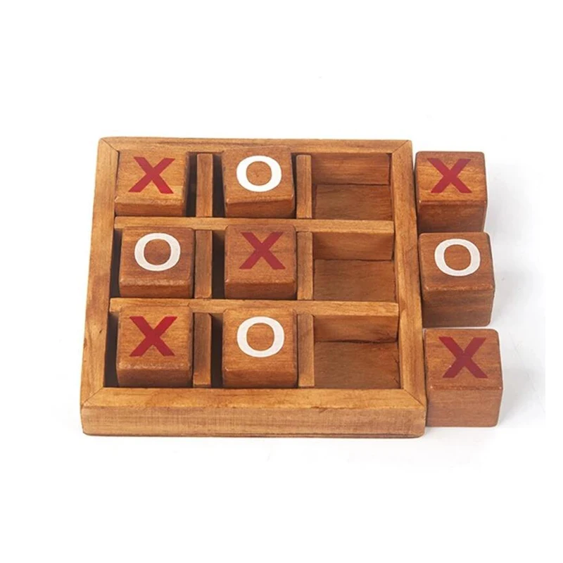 Wood Tic Tac Toe Game 3D XO Chess Board Educaci&oacute;n Montessori Parent Child Interactive Toys Party Gifts Juegos De Inteligencia