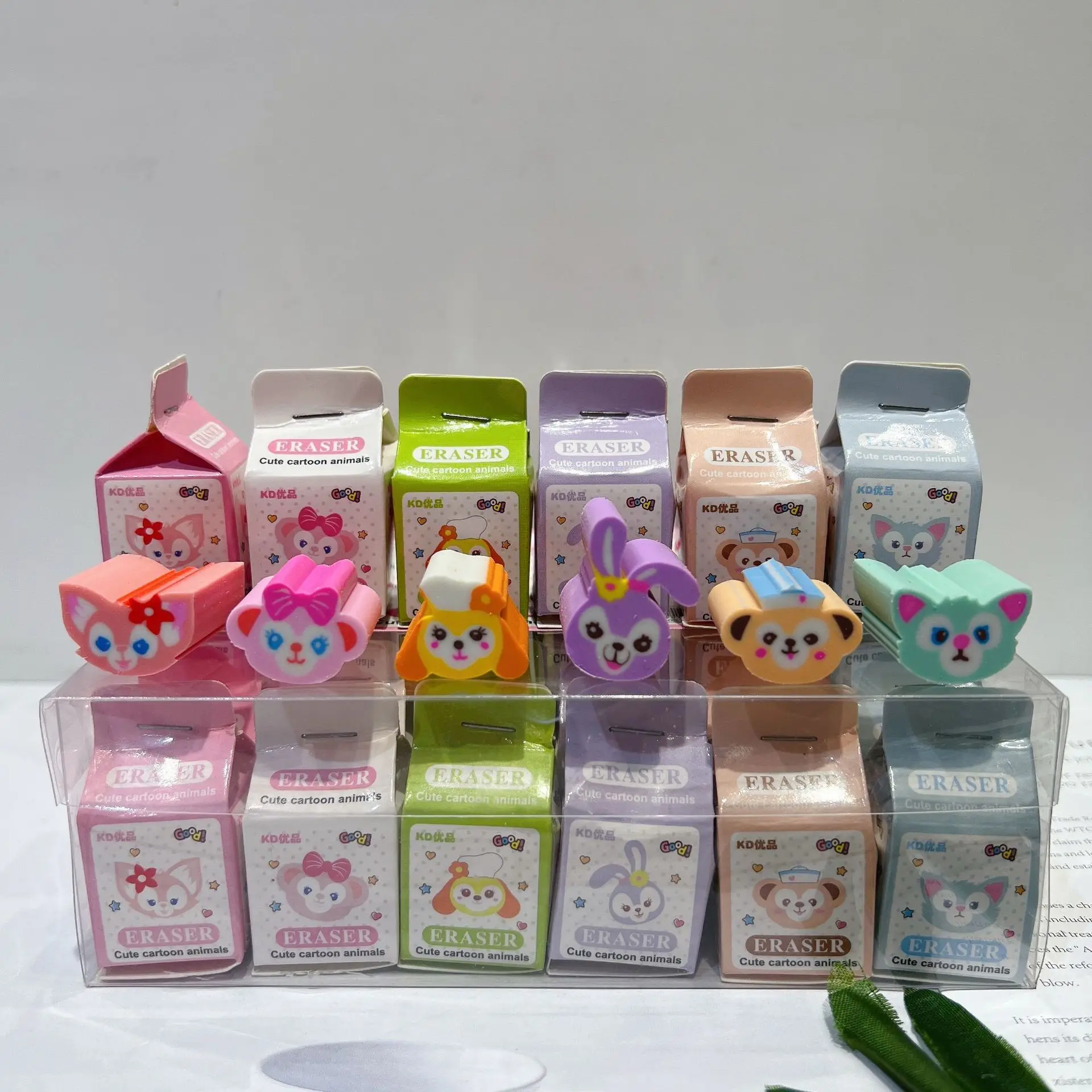 Pencil Eraser 36pcs Sanrio Rubber Eraser Anime Hello Kitty Melody Kuromi Cinnamoroll Student Stationery Kids School Supplies