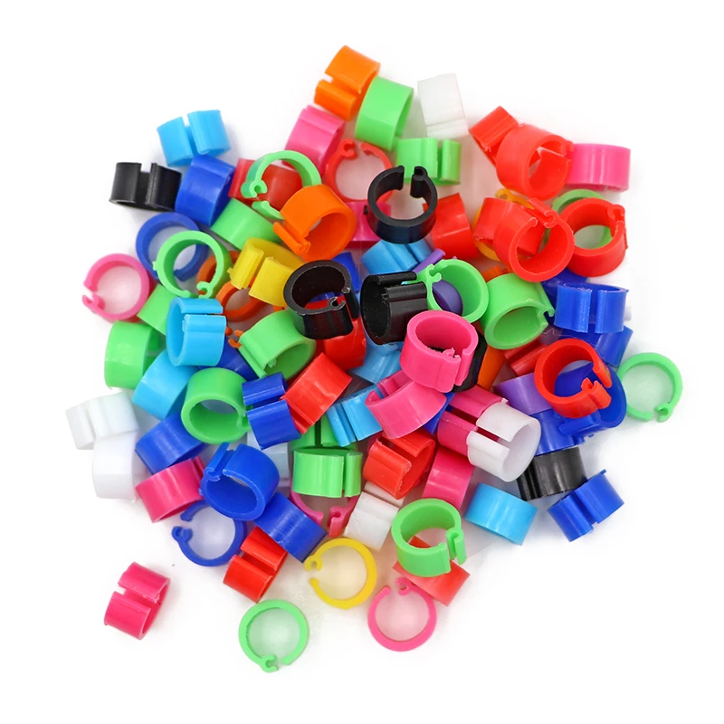 100Pcs Birds Pigeon Foot Rings Small Poultry Foot Ring 10 Colors Plastic Dove Clip Quail Pigeon Ring Pet Bird Supplies bird foot rings birds foot rings