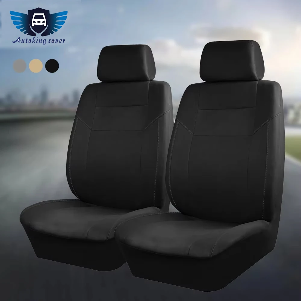 AUTOKING - Fundas universales para asientos de coche, color negro, gris y beige, de poliéster, juego completo, accesorios interiores para la mayoría de los coches, SUV, furgonetas y camiones