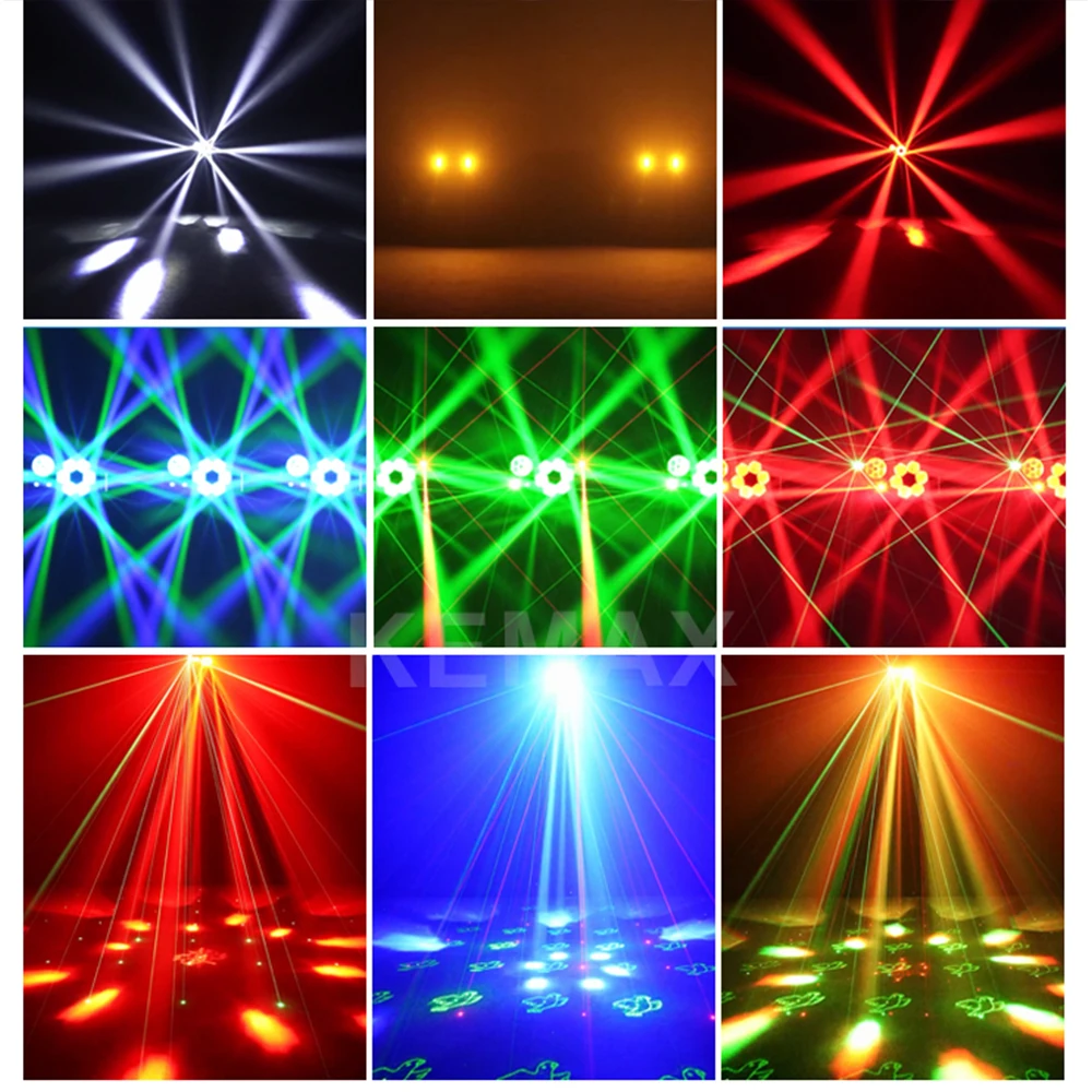 Attrezzatura per DJ 80W 6in1 Bee Eye Luci da discoteca per feste Fascio DMX Laser Strobe Gobo RGBW Controllo del suono Luce ad effetto scenico per Natale - immagine 3